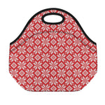 Xmas Nordic Knitted Pattern Print Neoprene Lunch Bag
