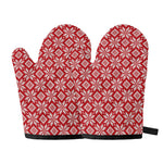 Xmas Nordic Knitted Pattern Print Oven Mitts