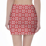 Xmas Nordic Knitted Pattern Print Pencil Mini Skirt