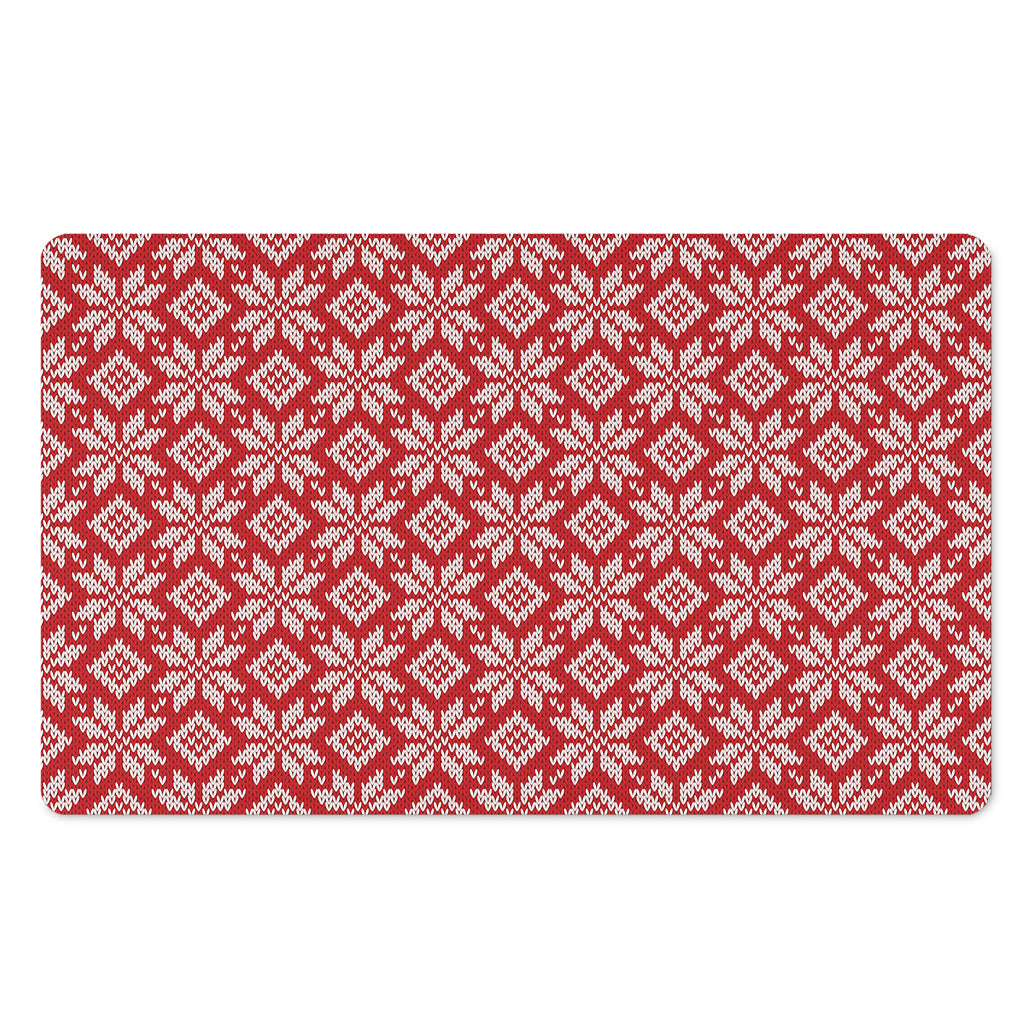Xmas Nordic Knitted Pattern Print Polyester Doormat