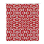 Xmas Nordic Knitted Pattern Print Polyester Shower Curtain