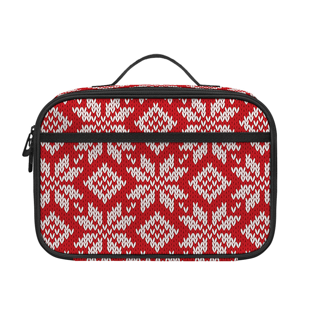Xmas Nordic Knitted Pattern Print Portable Lunch Bag