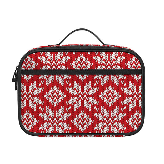Xmas Nordic Knitted Pattern Print Portable Lunch Bag