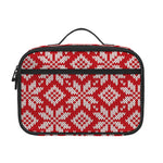 Xmas Nordic Knitted Pattern Print Portable Lunch Bag