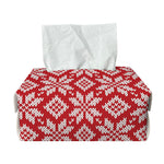 Xmas Nordic Knitted Pattern Print Rectangle Tissue Box Cover