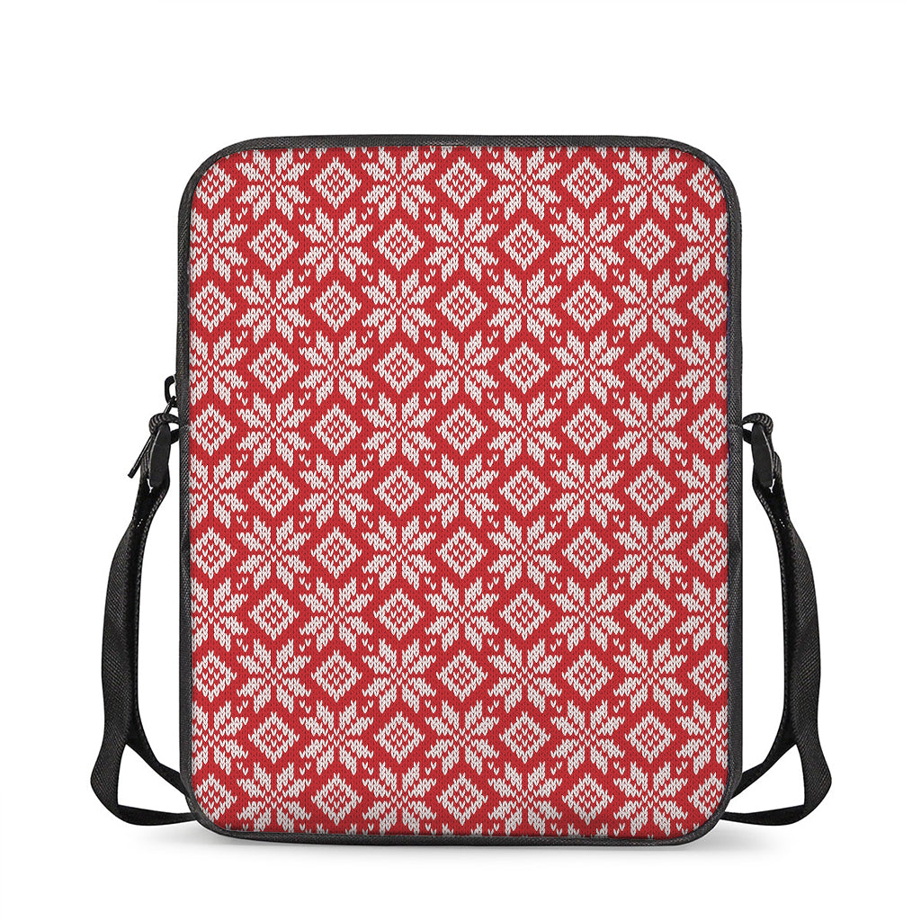 Xmas Nordic Knitted Pattern Print Rectangular Crossbody Bag