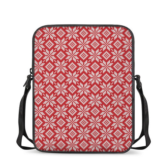 Xmas Nordic Knitted Pattern Print Rectangular Crossbody Bag
