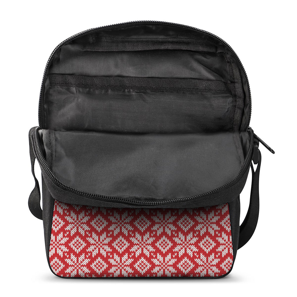 Xmas Nordic Knitted Pattern Print Rectangular Crossbody Bag