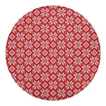 Xmas Nordic Knitted Pattern Print Round Blanket