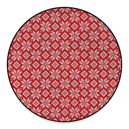 Xmas Nordic Knitted Pattern Print Round Floor Mat