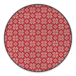 Xmas Nordic Knitted Pattern Print Round Floor Mat