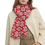 Xmas Nordic Knitted Pattern Print Scarf