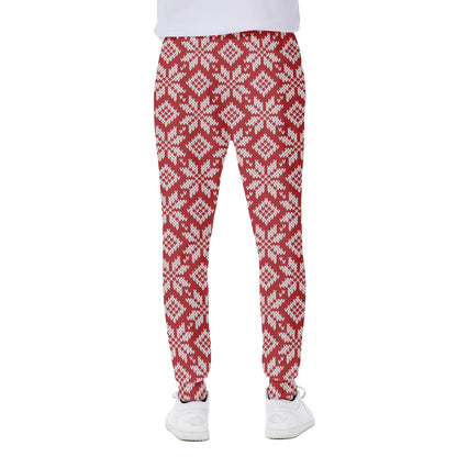 Xmas Nordic Knitted Pattern Print Scuba Joggers