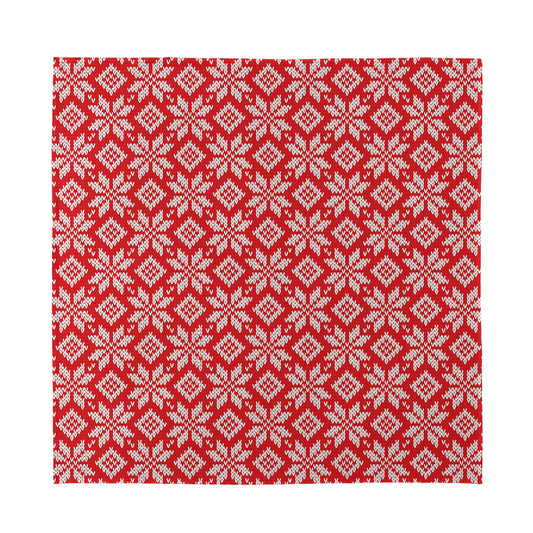 Xmas Nordic Knitted Pattern Print Silk Bandana