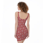 Xmas Nordic Knitted Pattern Print Sleeveless Bodycon Dress