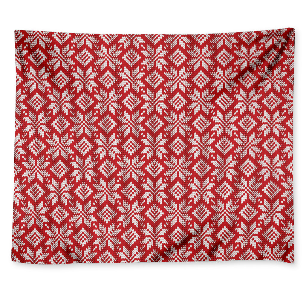 Xmas Nordic Knitted Pattern Print Tapestry
