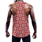 Xmas Nordic Knitted Pattern Print Training Tank Top