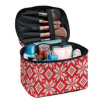 Xmas Nordic Knitted Pattern Print Travel Makeup Bag