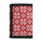 Xmas Nordic Knitted Pattern Print Trifold Wallet