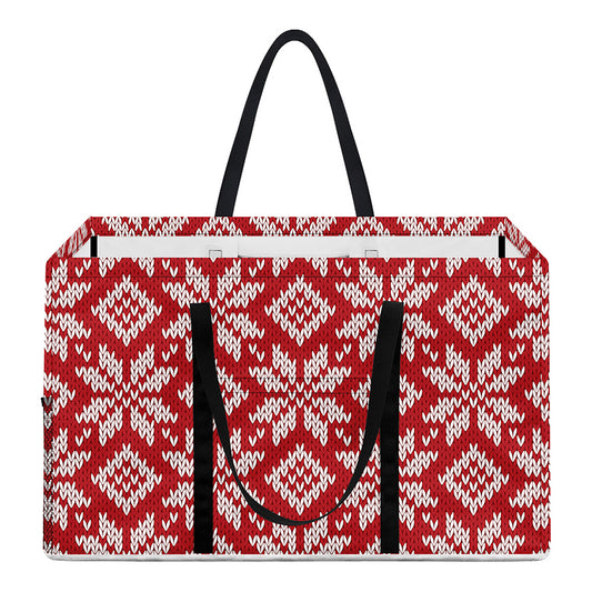 Xmas Nordic Knitted Pattern Print Utility Tote Bag