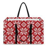 Xmas Nordic Knitted Pattern Print Utility Tote Bag