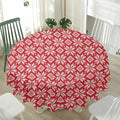 Xmas Nordic Knitted Pattern Print Waterproof Round Tablecloth