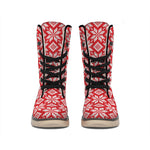 Xmas Nordic Knitted Pattern Print Winter Boots
