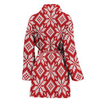 Xmas Nordic Knitted Pattern Print Women's Bathrobe