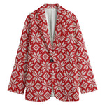 Xmas Nordic Knitted Pattern Print Women's Blazer