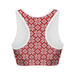 Xmas Nordic Knitted Pattern Print Women's Sports Bra