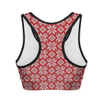 Xmas Nordic Knitted Pattern Print Women's Sports Bra