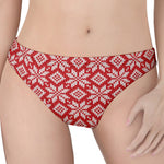 Xmas Nordic Knitted Pattern Print Women's Thong