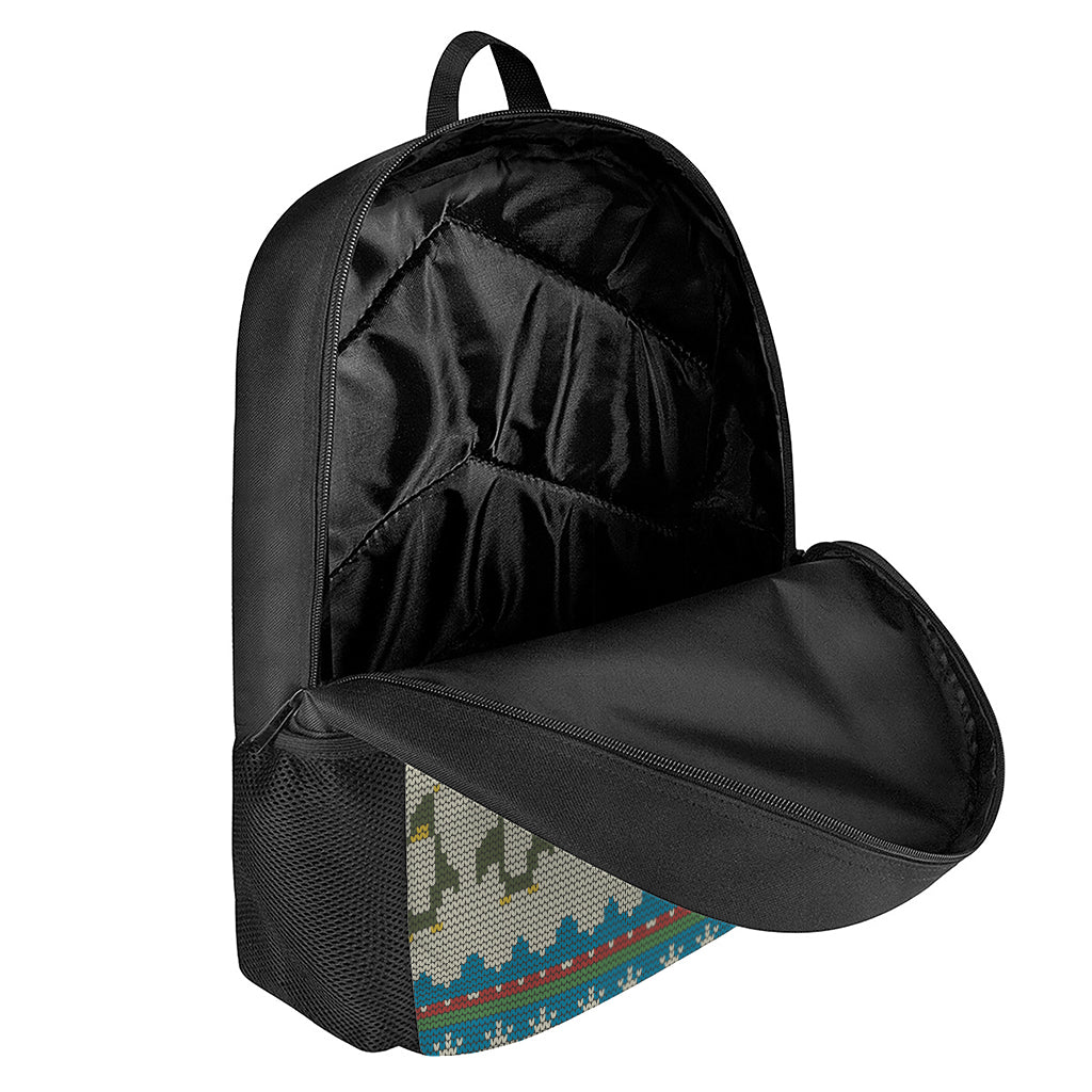 Xmas Penguin Pattern Print 17 Inch Backpack