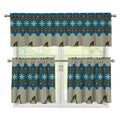 Xmas Penguin Pattern Print 3 Piece Kitchen Curtains