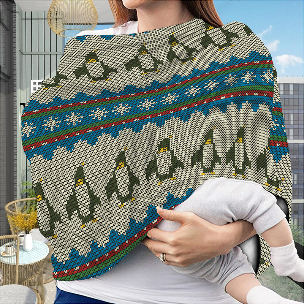 Xmas Penguin Pattern Print Baby Seat Cover