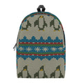 Xmas Penguin Pattern Print School Backpack