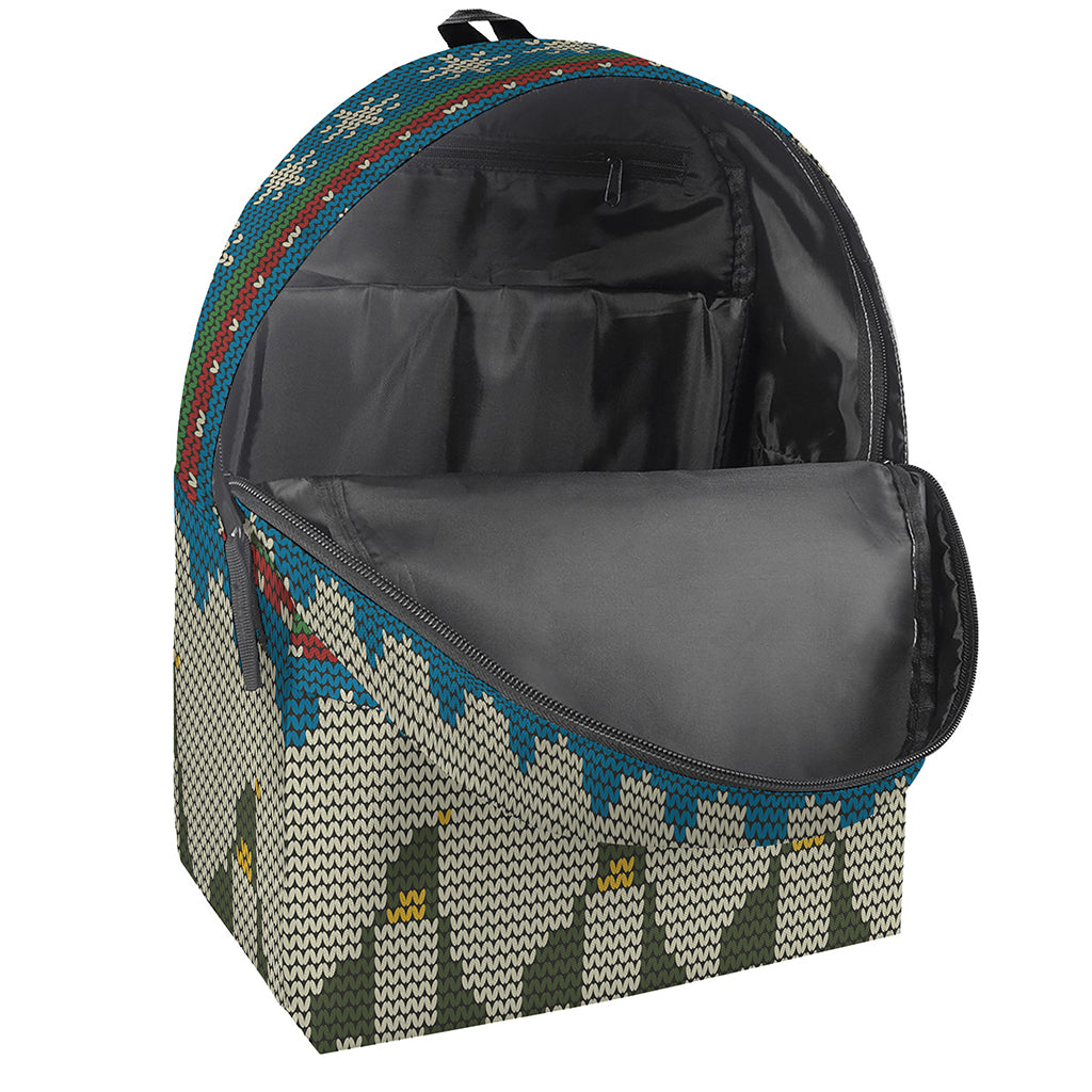 Xmas Penguin Pattern Print Backpack