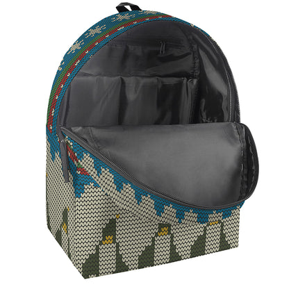 Xmas Penguin Pattern Print Backpack