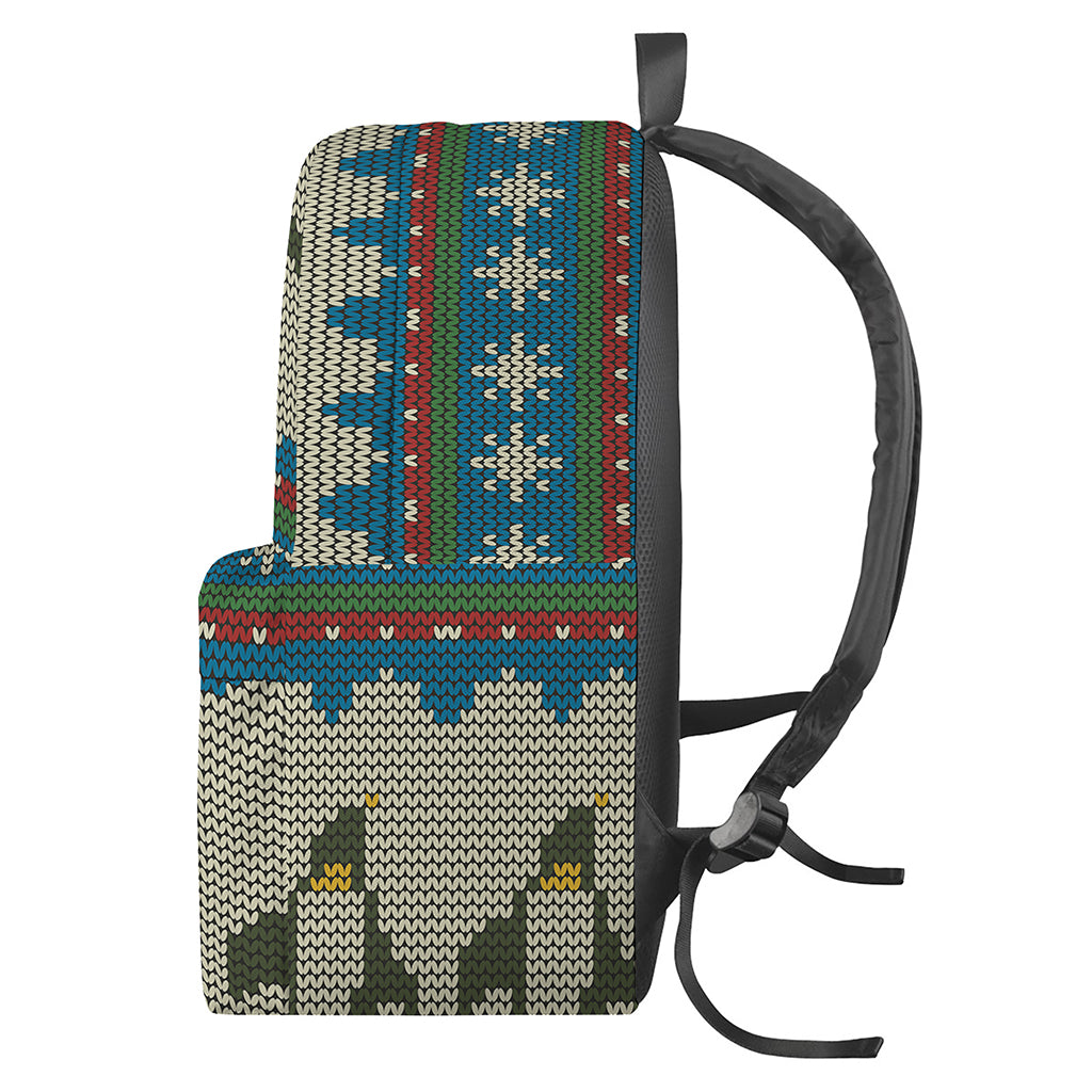 Xmas Penguin Pattern Print Backpack