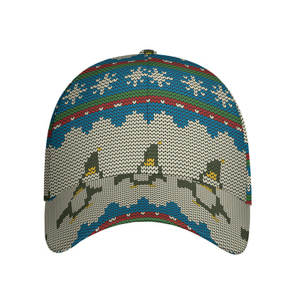 Xmas Penguin Pattern Print Baseball Cap