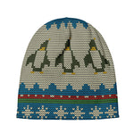Xmas Penguin Pattern Print Beanie