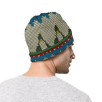 Xmas Penguin Pattern Print Beanie