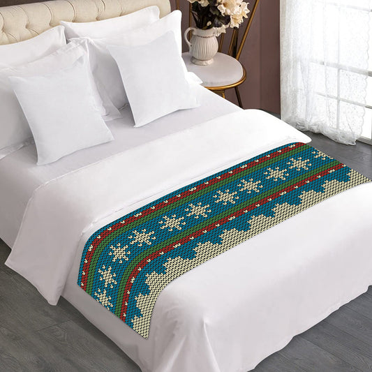 Xmas Penguin Pattern Print Bed Runner