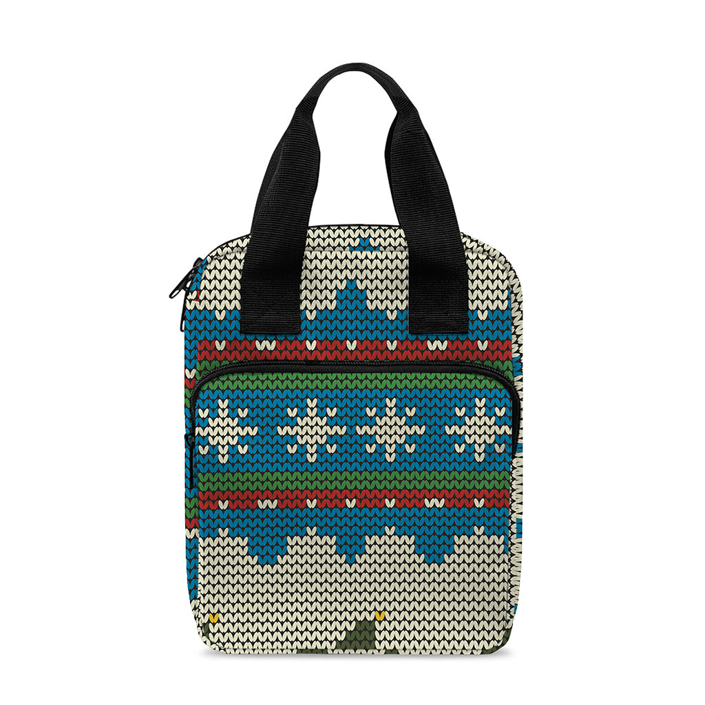 Xmas Penguin Pattern Print Bible Tote Bag
