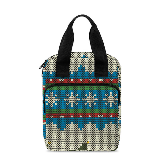 Xmas Penguin Pattern Print Bible Tote Bag