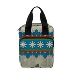 Xmas Penguin Pattern Print Bible Tote Bag
