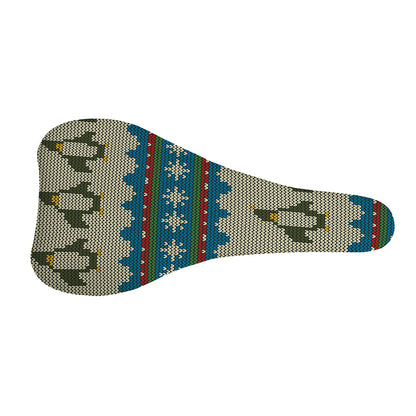 Xmas Penguin Pattern Print Bicycle Seat Cover