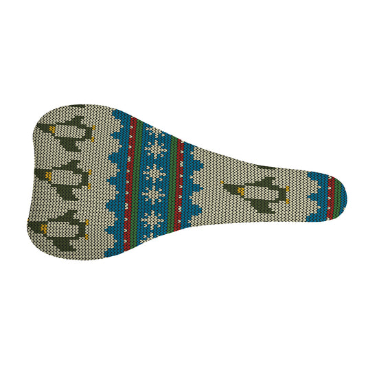 Xmas Penguin Pattern Print Bicycle Seat Cover