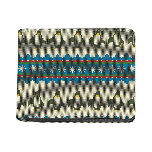 Xmas Penguin Pattern Print Bifold Wallet