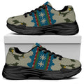 Xmas Penguin Pattern Print Black Chunky Shoes